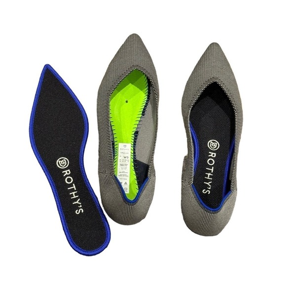 Rothy’s The Pointed Ballet Flat Slip-On Lightweight Gray Size W9 NWOT - Picture 5 of 11